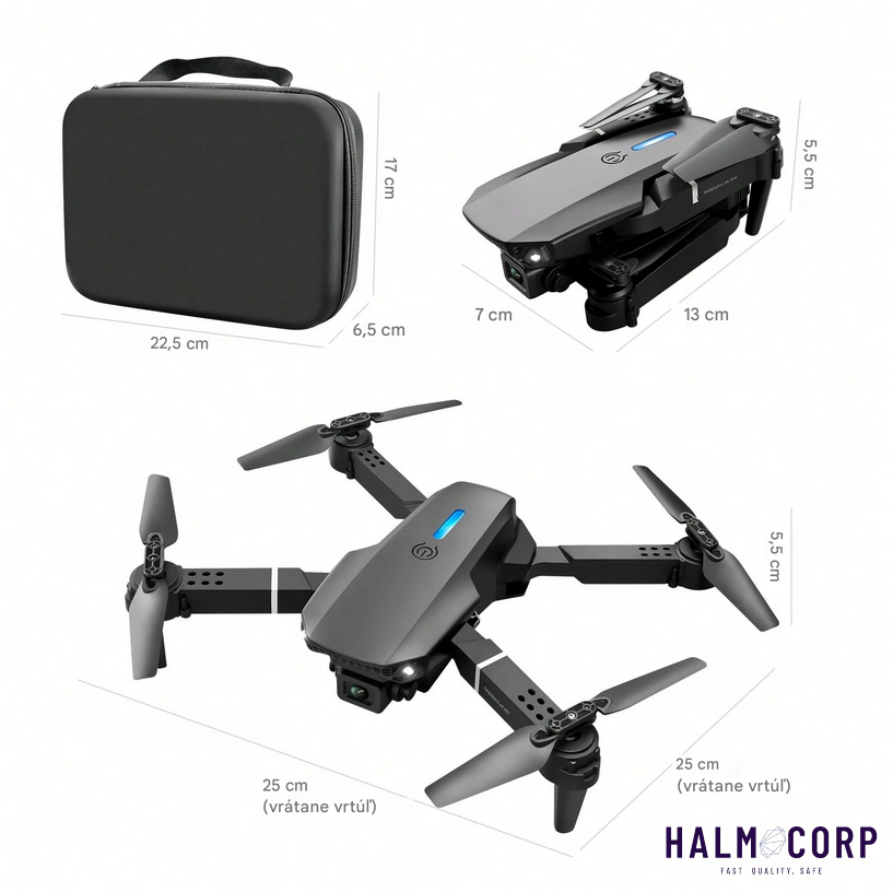 Mini Dron s HD kamerou a displejom (3 batérie)
