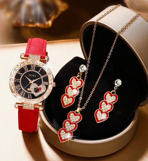 Dámsky 3-dielny elegantný Set, srdce