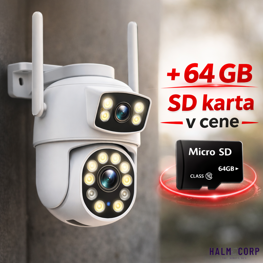 Duálna Wi-Fi kamera +64GB SD karta