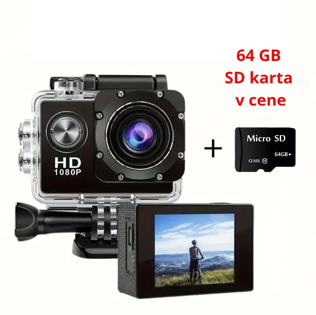 Akčná kamera s rozlíšením Full HD, vodotesná, WiFi