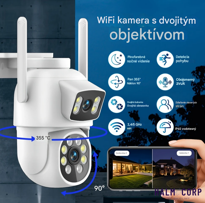 Duálna Wi-Fi kamera +64GB SD karta