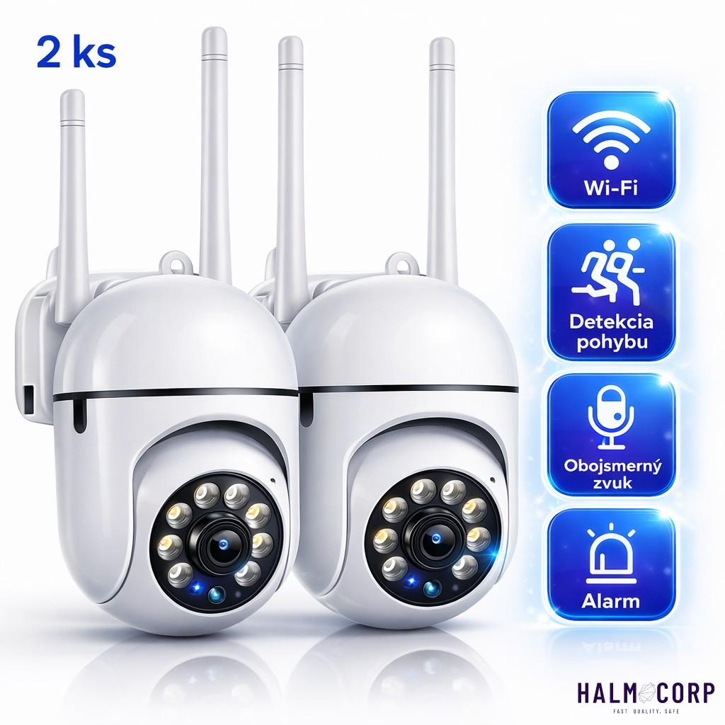 2x Bezpečnostná Wi-Fi kamera +64GB SD karta