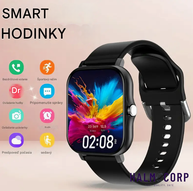 Inteligentné hodinky, čierne, možnosť volania