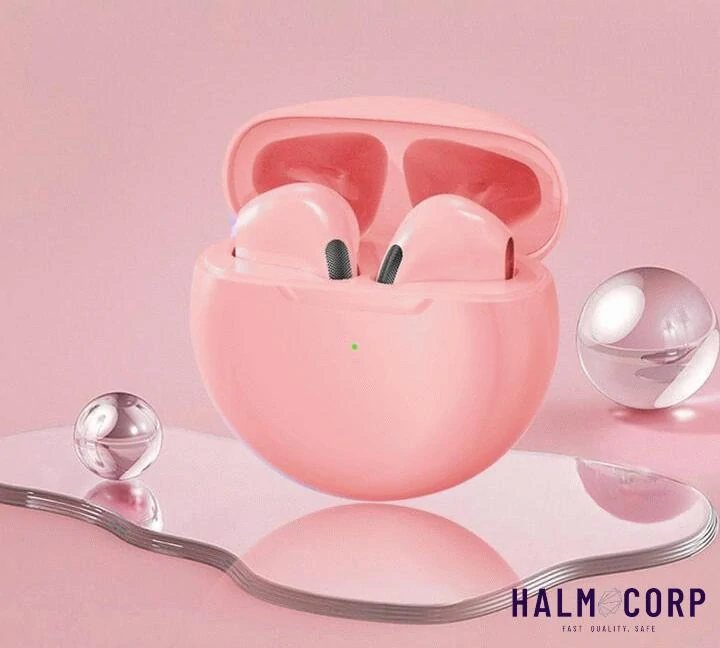 Bezdrôtové slúchadla s mikrofónom, ružové