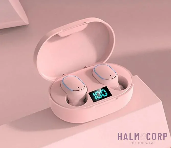 Bezdrôtové Bluetooth slúchadla E7s, ružové