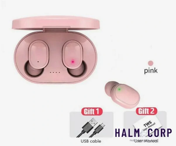 Bezdrôtové slúchadlá s mikrofónom, ružové