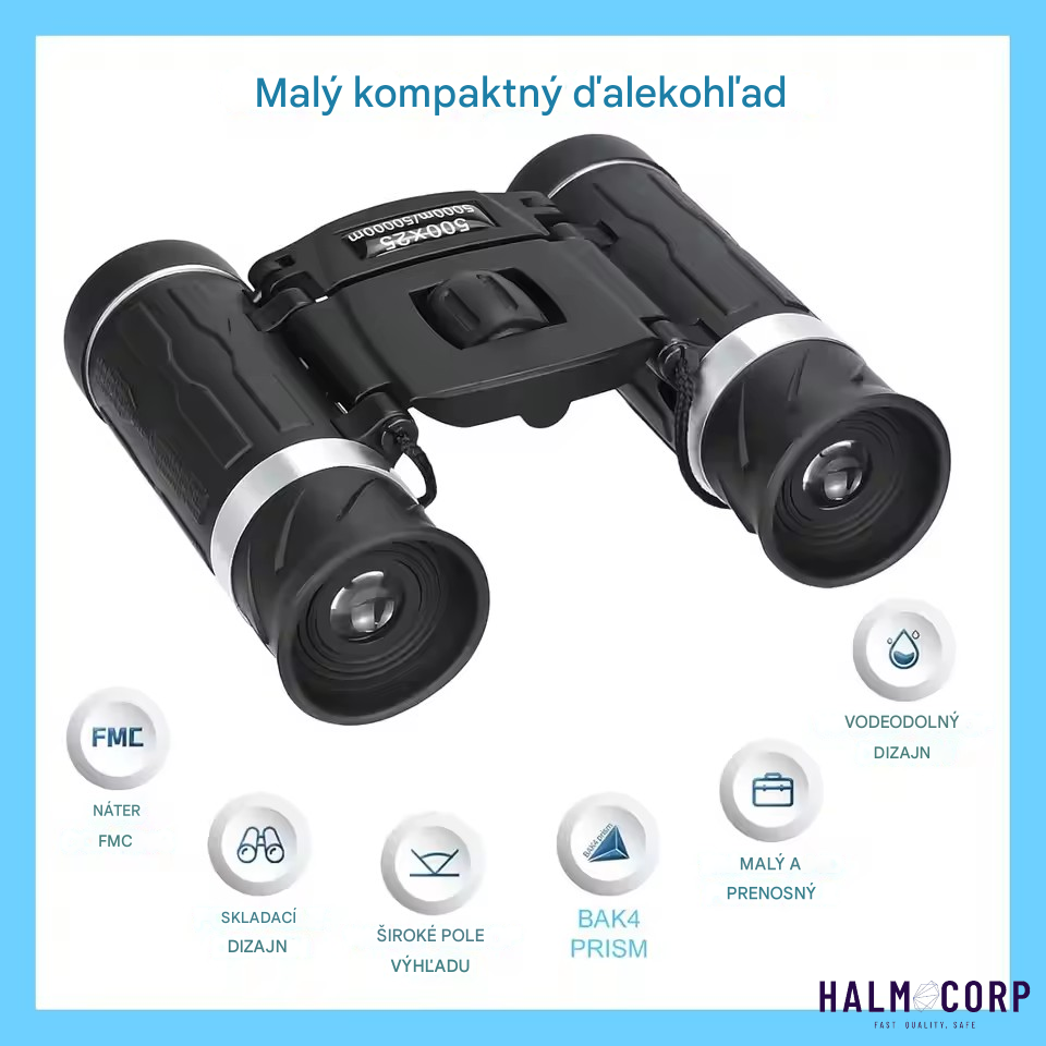Ďalekohľad mini s vysokým rozlíšením, 500x25 HD, 5 000 m