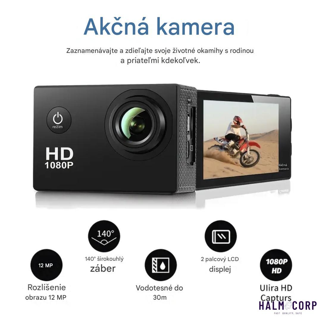 Akčná kamera s rozlíšením Full HD, vodotesná, WiFi