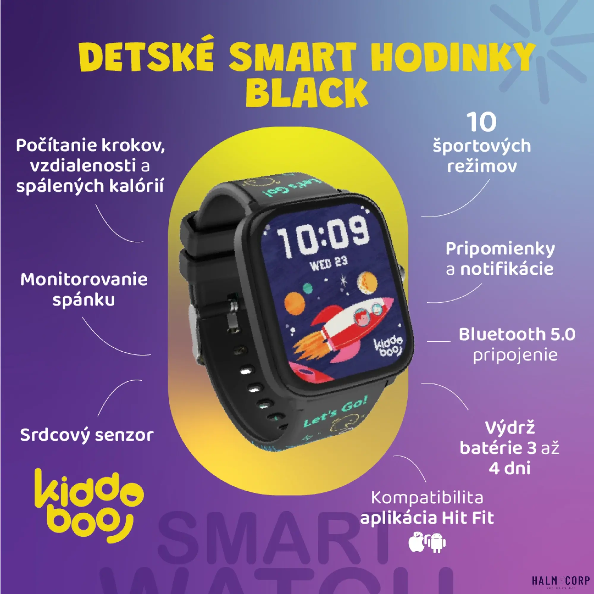Detské smart hodinky Black