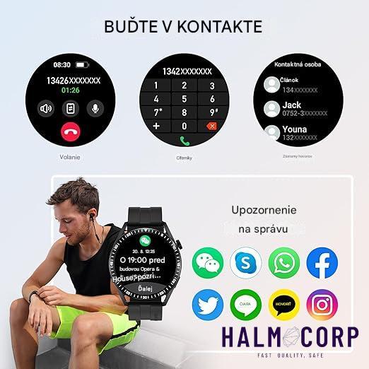 Fitness Smart hodinky GT4, možnosť volania, český jazyk