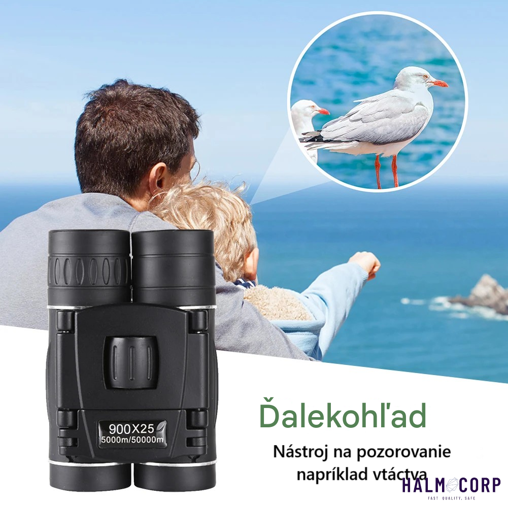 Ďalekohľad mini s vysokým rozlíšením, 900x25 HD, 5 000 m