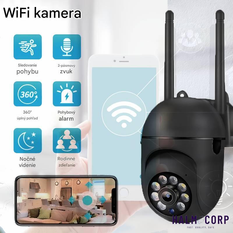 Bezpečnostná Wi-Fi kamera +64GB SD karta, čierna