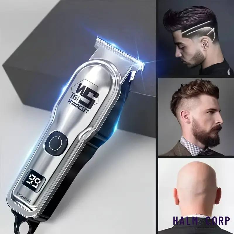 Strojček na vlasy, bradu s LED displejom