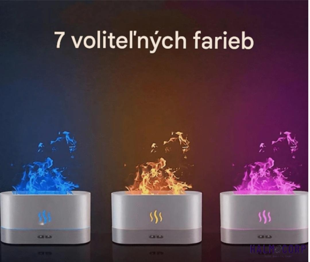 Aróma difúzer s LED plameňom, biely