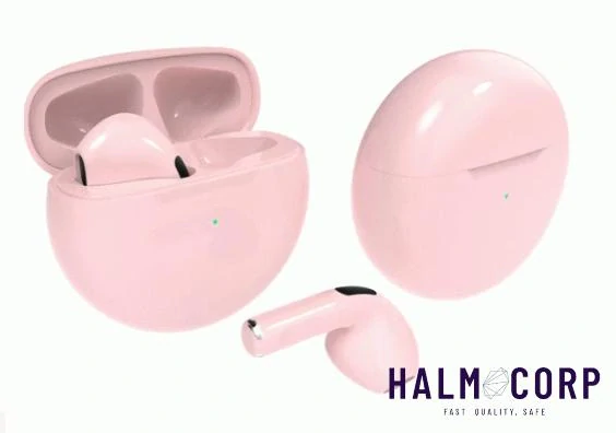 Bezdrôtové slúchadla s mikrofónom, ružové