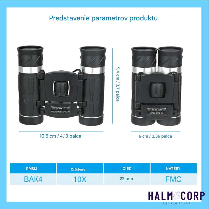 Ďalekohľad mini s vysokým rozlíšením, 500x25 HD, 5 000 m