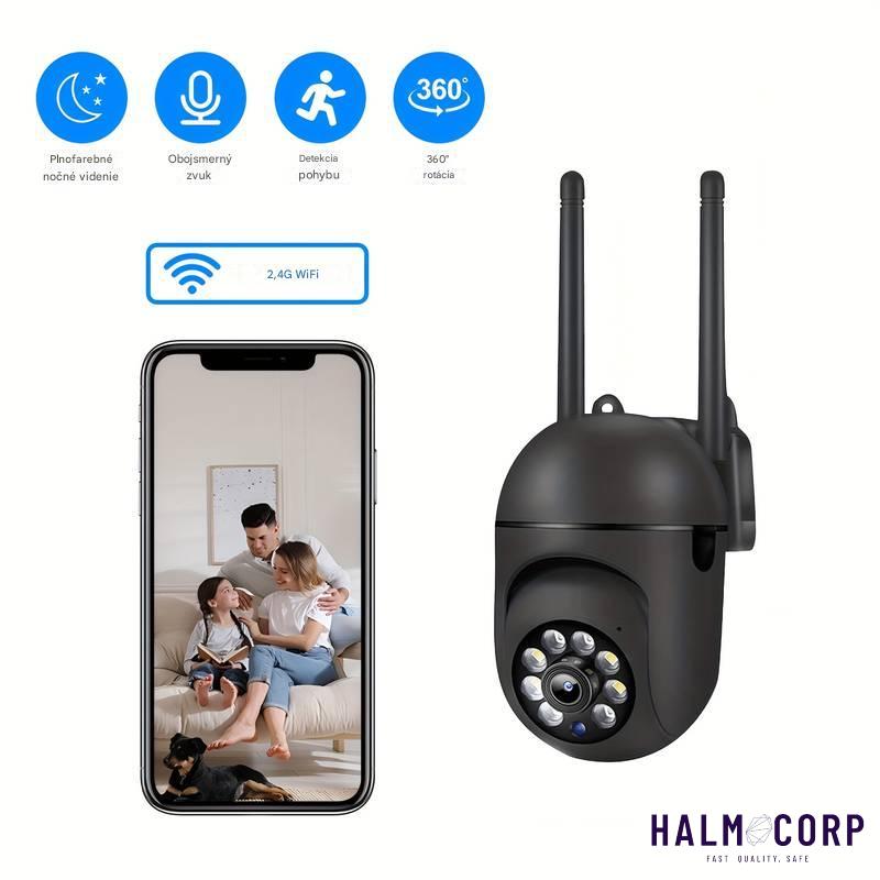 Bezpečnostná Wi-Fi kamera +64GB SD karta, čierna