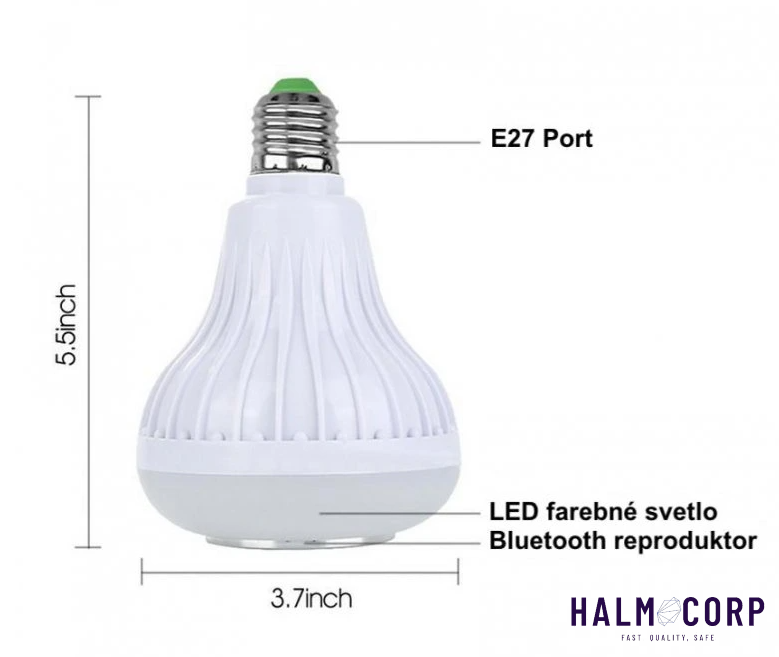 Bluetooth LED žiarovka s reproduktorom