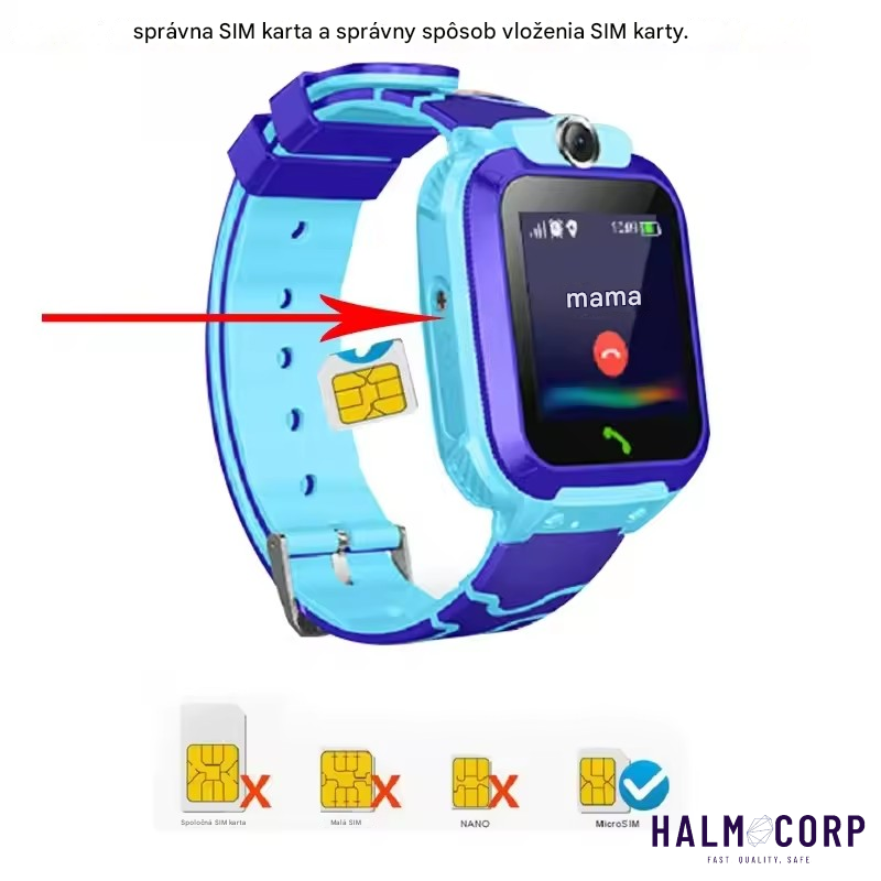 Detské Smart hodinky modré, volanie, GPS, SIM karta
