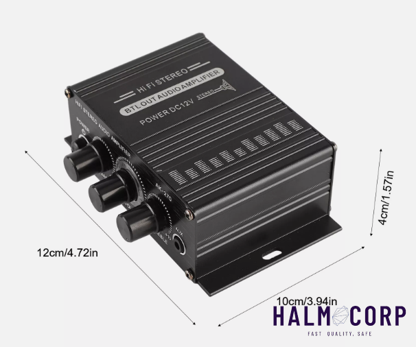 Zosilňovač 2x20W s adaptérom, čierny