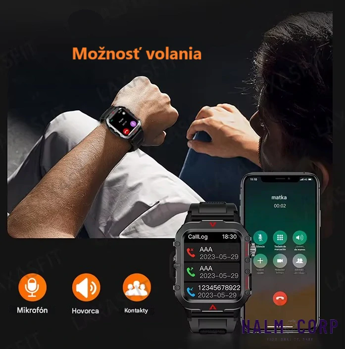 Športové Fitness Smart hodinky, čierne