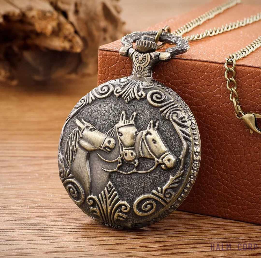 Vreckové elegantné hodinky Horses