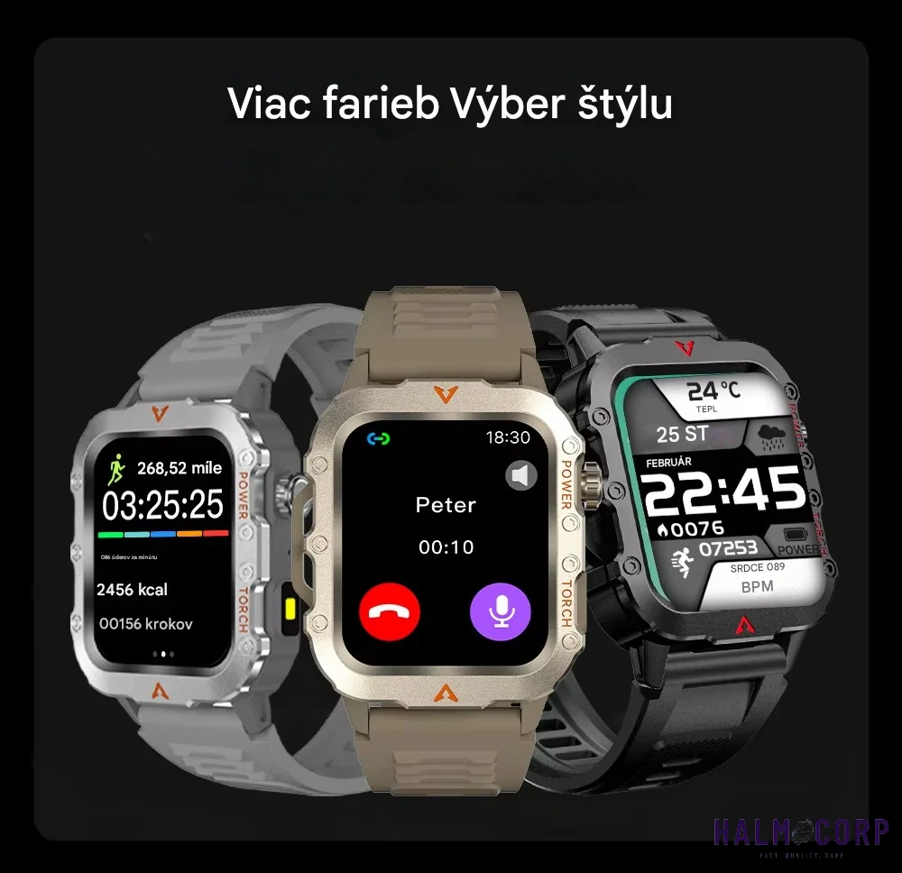 Športové Fitness Smart hodinky, čierne